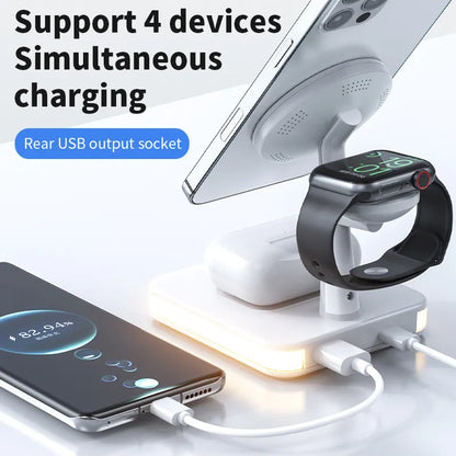 3 in 1 Magnetic Wireless Charging Station with LED lamp