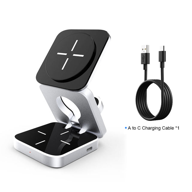 3 in 1 Magnetic Wireless Charging Station - Platinum Style