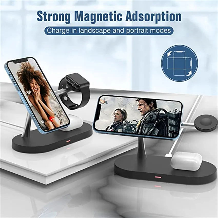 3 in 1 Magnetic Wireless Charging Station - Futuristic Design