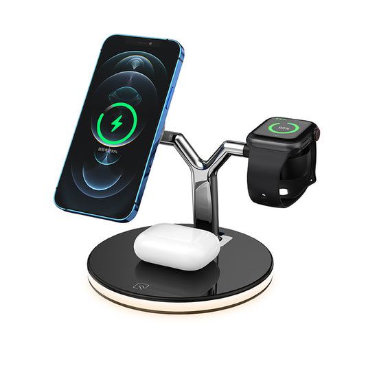 3 in 1 Magnetic Wireless Charging Station with LED lamp